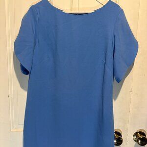 French Connection Blue Shift Dress with Flutter Sleeves - Size 6